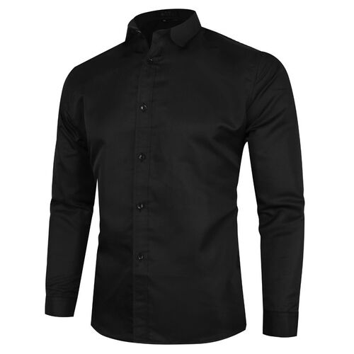 Casual Solid Color Shirt Mens Business All-match Large Size