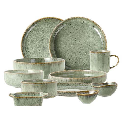 Southeast Asian restaurant green ceramic tableware bowls cup