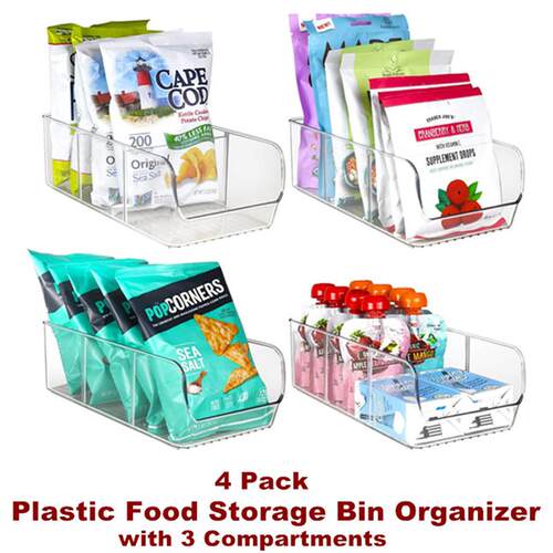 Plastic Food Storage Bin Organizer Snack Containers Storage