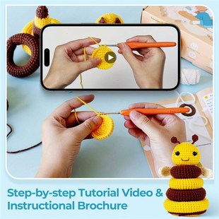 1 Pack DIY Cute Bee Stacking Crochet Kit, Complete Crochet S