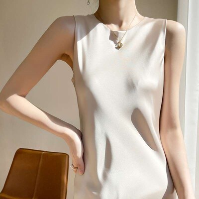 Acetic acid satin age-reducing real silk dress for women. Su