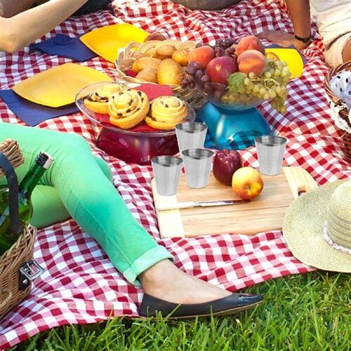 4 Pcs Metal Cup Steel Stainless Flask Juice Bottle Drinking
