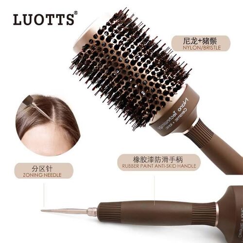 Round Hair Comb Curling Hair Brush Ceramic Iron Barrel Comb