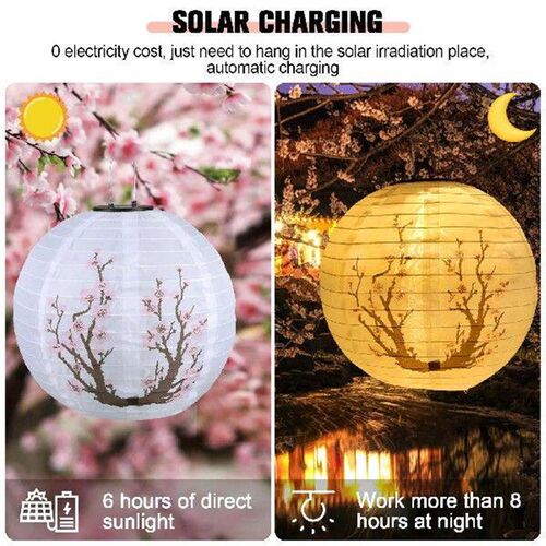 LED Solar Lantern 30cm Solar Power LED Plum Blossom Lights