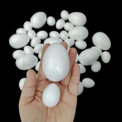 20/50Pcs DIY Easter Eggs Painting Foam White Easter Eggs for