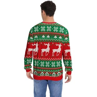 Men Women Holiday Party Sweatshirt 3D Funny Print New Year E