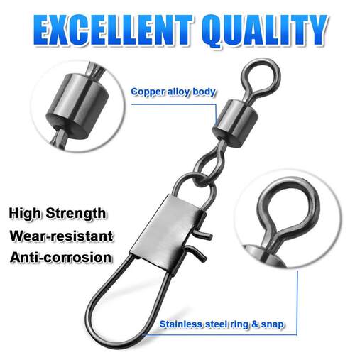 FishTrip Fishing Swivel Snap Rolling Swivel with Interlock S