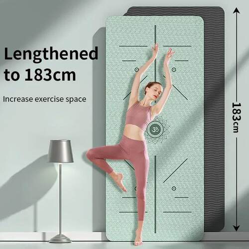 Yoga Mat Non Slip, Eco Friendly Fitness Exercise Mat with Ca