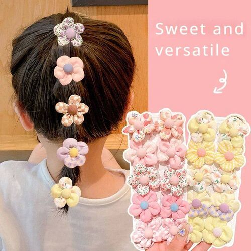10Pcs/Set New Baby Girl Cute Colorful Flower Hair Bands tail