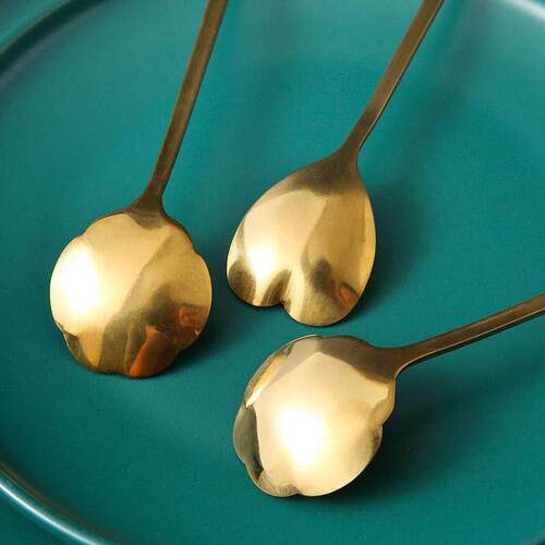 Wholesale 304 Stainless Steel Coffee Spoons, Flower-shaped G