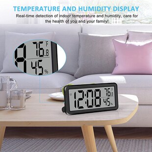 Smart LED Clock Bedside Digital Alarm Clocks Desktop Table E