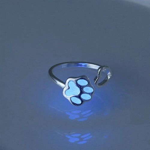 Creative Luminous Cat Claw Heart Ring Love Adjustable Glow I