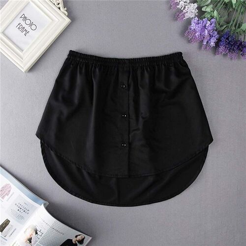 New Style Womens Fake Shirts Hem Underskirts Elastic High Wa