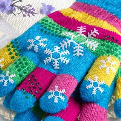 Autumn Winter Children Bilayer Thickened Snow Print Colored