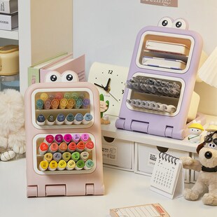 Oblique-inserted pen holder stationery storage box