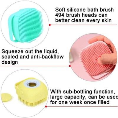 Soft Silicone Dog Brush Pet Shampoo Massager Bath Brush Bath