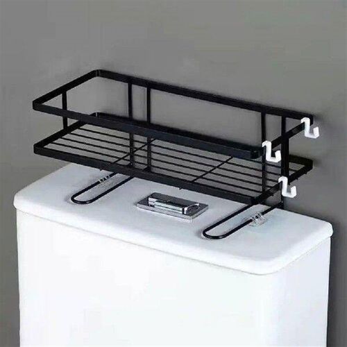 32*15.5cm Carbon Steel Storage Rack Toilet Bathroom
