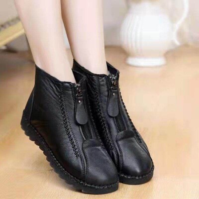 Winter Women Ankle Boots Fashion Warm Boots woman Flat-Botto