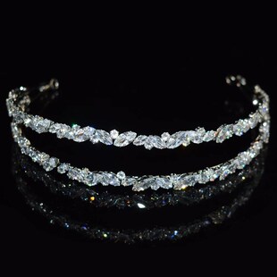 New Bilayer Cubic Zirconia Wedding Tiaras For bride Headband