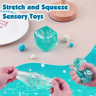1Pc Taba Squishy Stress Balls Cube Ocean Sensory Fidget Toy