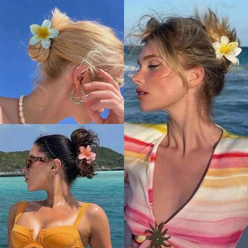 Bohemian Flower Hair Claw Clip For Women Sweet Floral Hair C