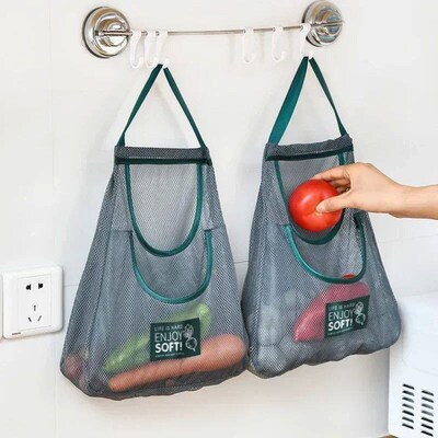 Reusable Kitchen Hanging Mesh Bag Home Fruit and Vegetable S