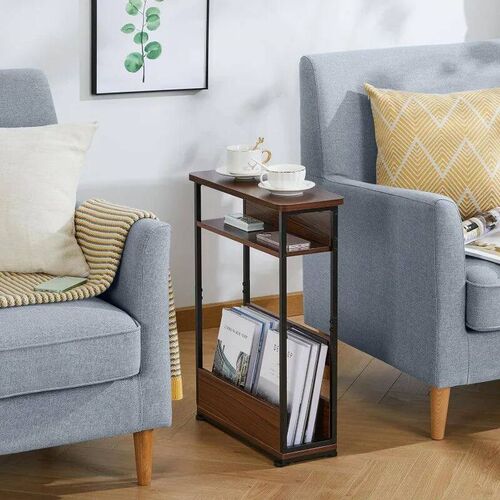 Vintage Narrow Side Table, 3 Tier Slim Side Table, Modern So