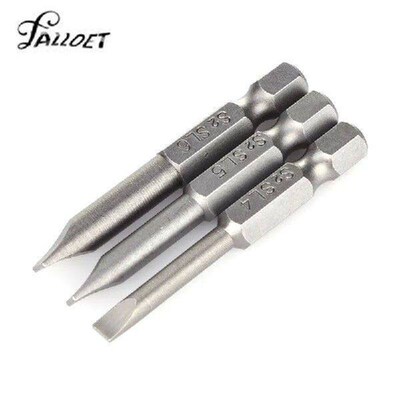 6 Pcs Slotted Screwdriver Bit Set 2mm-6mm S2 Alloy Steel