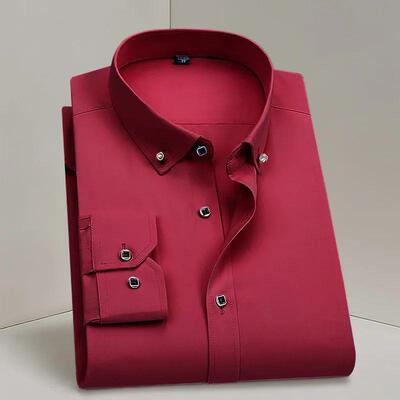 Hot Sale Mens Business Dress Shirt Formal Fashion Thin Clas