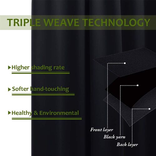 Black Modern Blackout Curtains For Living Room Window Curtai