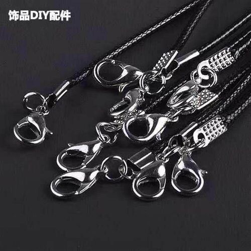 20Pcs/lot 45+5cm Leather String Cord Wax Braided 1.5/2mm Rop