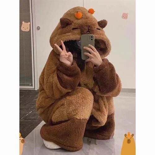 Winter Capybara Cosplay Costume Robes Adult Kigurumi Unicorn