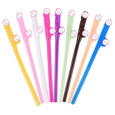 New Bachelorette Party Penis Straws Plastic Novelty Nude Dic