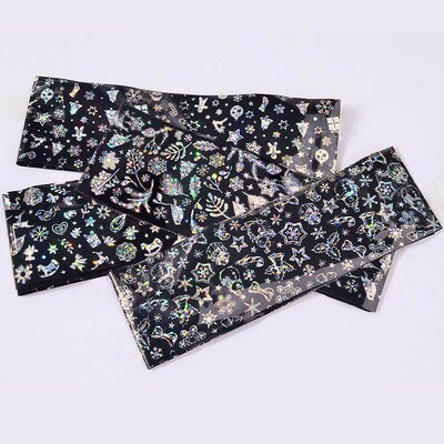 Nail Art Stickers Holographic Foil Transfers Christmas Foils