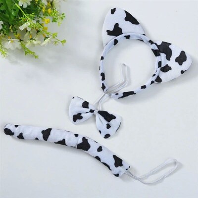 Ears Headband Bowtie Tail Cat Mouse Dog Cow Leopard Tigeres
