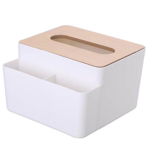 tissue box room paper storage napkin holder 收纳竹盖纸巾盒
