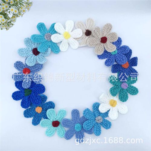 Hand-Crocheted Fabric Flowers, Hand-Cranked Wool Flowers,