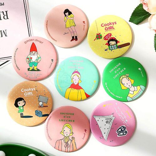 ~1659 Cute cartoon small mirror portable makeup mirror birth