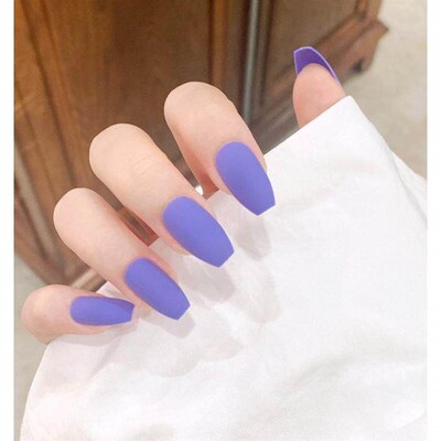 24pcs/1Set Detachable Long Coffin Fake Nails European
