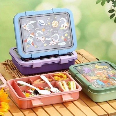 1500ML Cartoon Lunch Box Portable Rectangular Kids Students