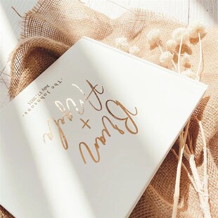 Personalised Wedding White Guest Book Custom Elegant Mr and