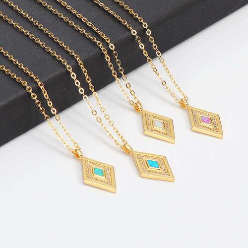 Selenis new retro simple geometric shape inlaid gemstone ne