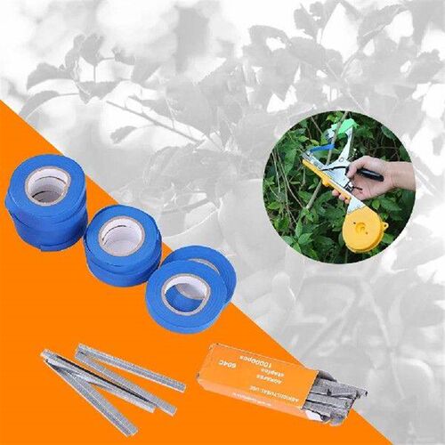 12/20pcs Plant Tying Tape with 1 Box Staple Gardening Bind