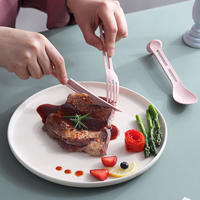 3pcs/set 3 in 1 Travel Portable Cutlery Set Japan Style Whea thumbnail 8