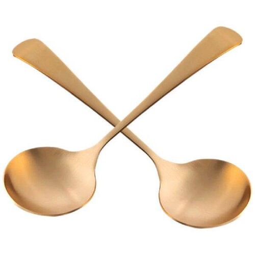 2 Pcs Dinnerware Handmade Pure Copper Spoon Soup Spoons for