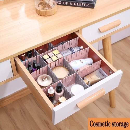 4Pcs Pink Divider Adjustable Household Storage Cabinet Combi