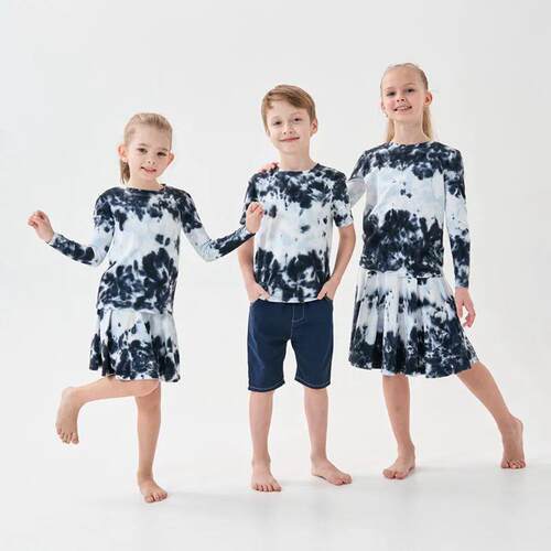kids boys girls spring summer tie dye cotton casual clothing