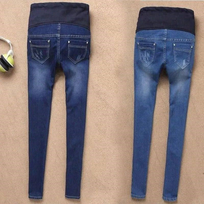 Maternity Jeans For Pregnant Women Pregnancy Winter Warm Jea图片