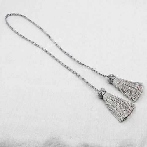 1Pc Handmade Weave Tassels Curtain Tiebacks Silver Tieback C