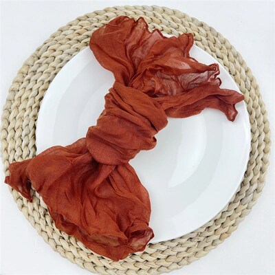 6PCS Pink Gauze Cheesecloth Napkin Table Placemats Setting D